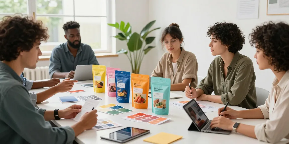 Collaboration on innovative flat bottom bags at a packaging design studio