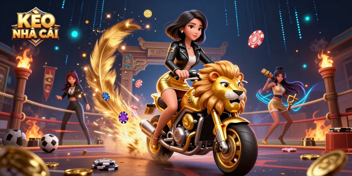 KÈO NHÀ CÁI scene showcasing sports betting excitement with dynamic elements and characters