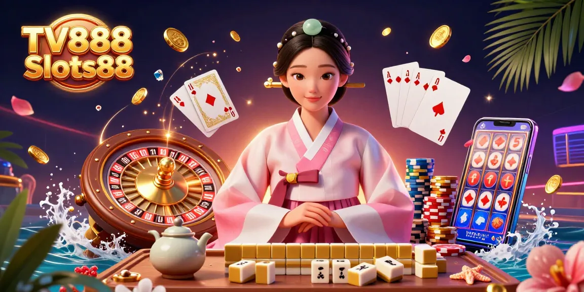 Experience thrilling wins at TV888 Slots88 with vibrant slots and casino games in a dazzling 3D scene.