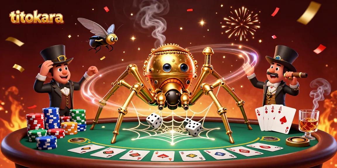 Engage with titokara's steampunk world of poker and luck, filled with vibrant casino elements.