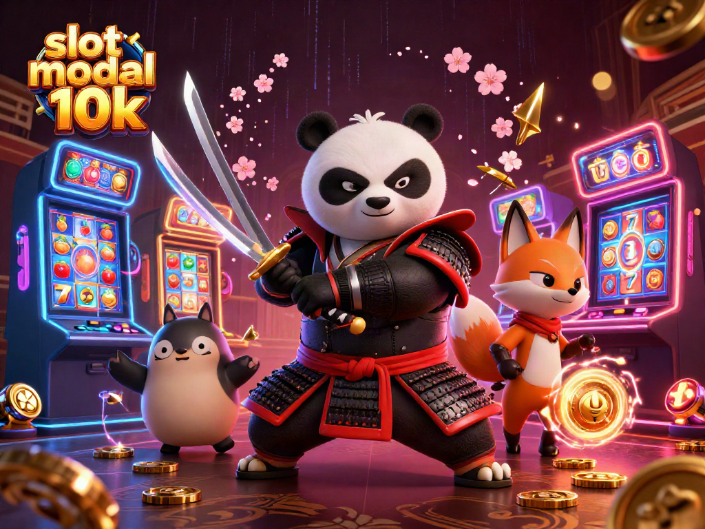 Experience thrilling action with slot modal 10k, a dynamic 3D casino scene featuring a samurai panda.