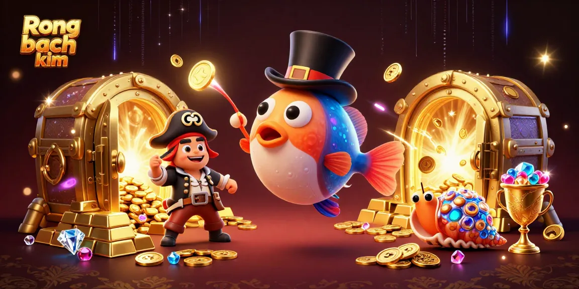 Engage in thrilling gaming action with Rong bach kim themed deep-sea adventure, showcasing anglerfish, pirate shrimp, and gem snail.