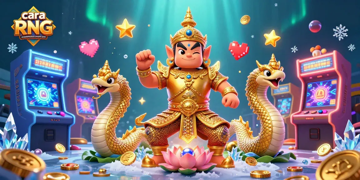 Memahami cara RNG menghasilkan putaran acak dengan ilustrasi kasino yang kaya warna dan penuh aksi.