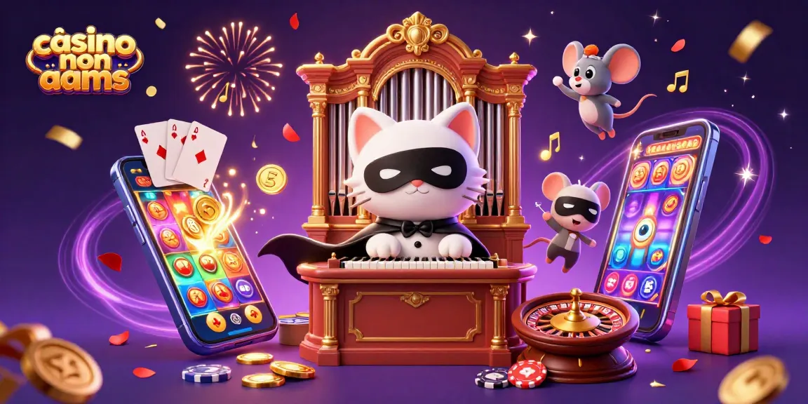Vivi un'azione di gioco vibrante nei casino non AAMS con personaggi animati tra giochi di slot ed elementi del casinò.