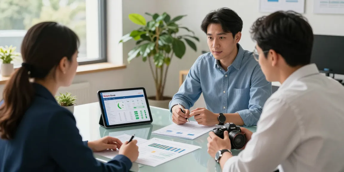 Business meeting comparing British Gas Business gas plans with financial reports and tablets, showcasing energy consultation.
