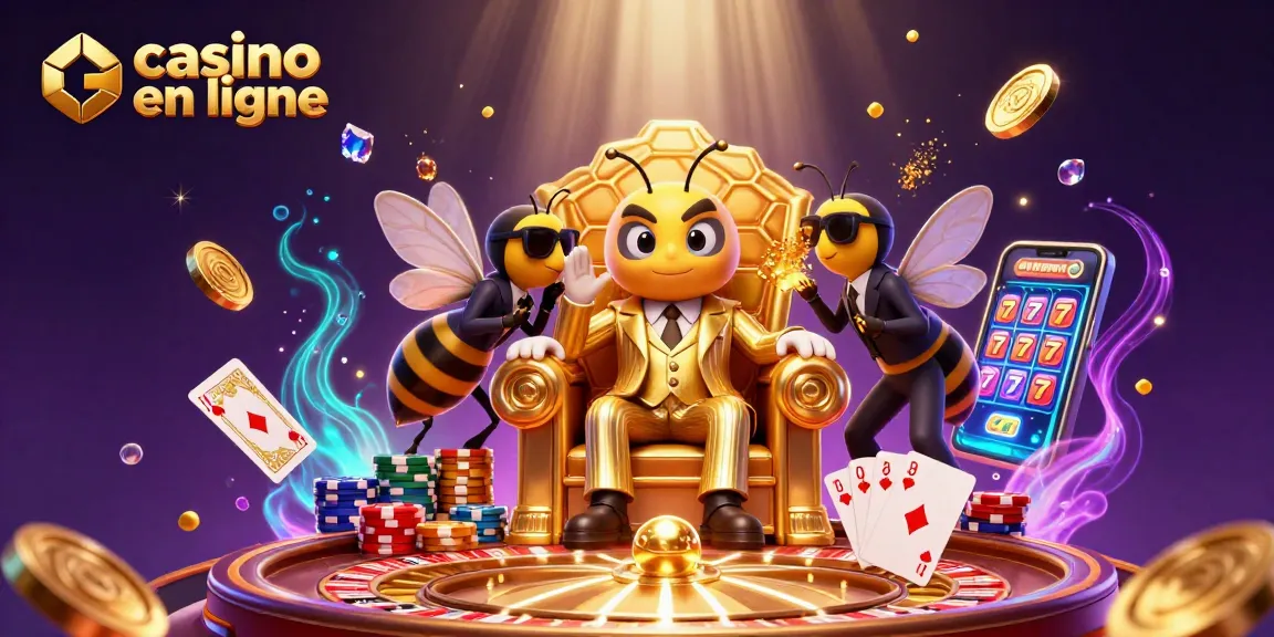 Participez aux jeux captivants des casinos en ligne avec notre illustration animée pleine de surprises.