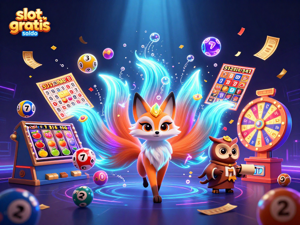 Experience winnings with slot gratis saldo as colorful spirits and dynamic games fill the scene.