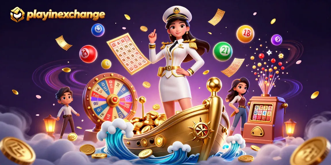 Playinexchange offers vibrant lottery excitement with colorful dynamics in a rich 3D scene.