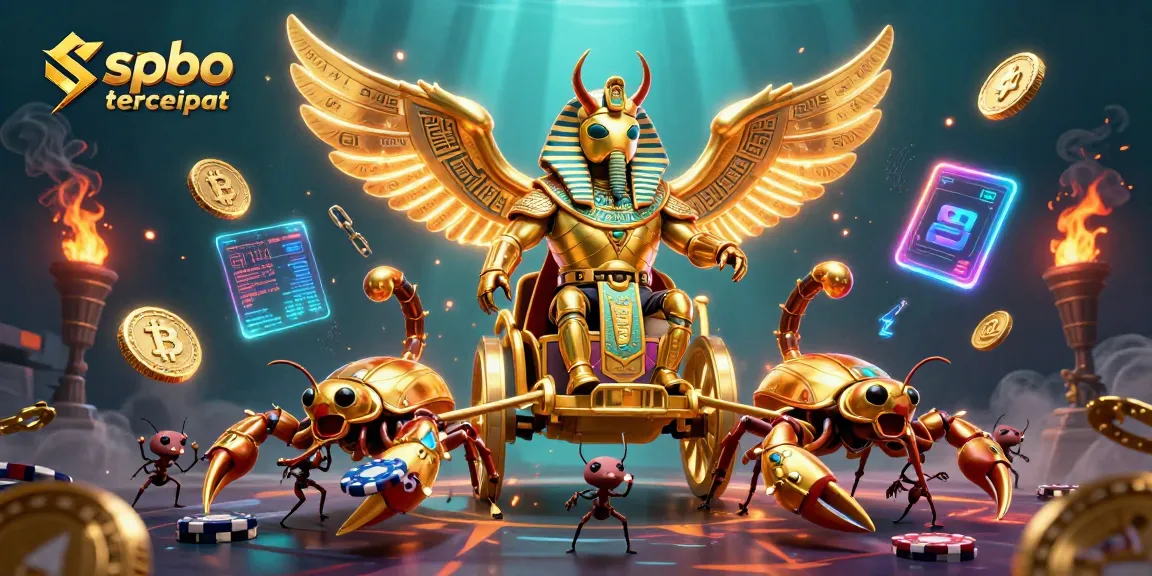 Experience spbo tercepat with golden scarab beetle and neon rich casino elements for thrilling gameplay.