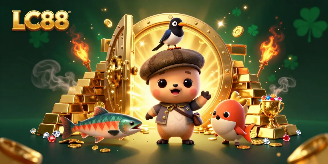 Join the gameplay excitement at LC88 with adorable cartoon characters and treasure!