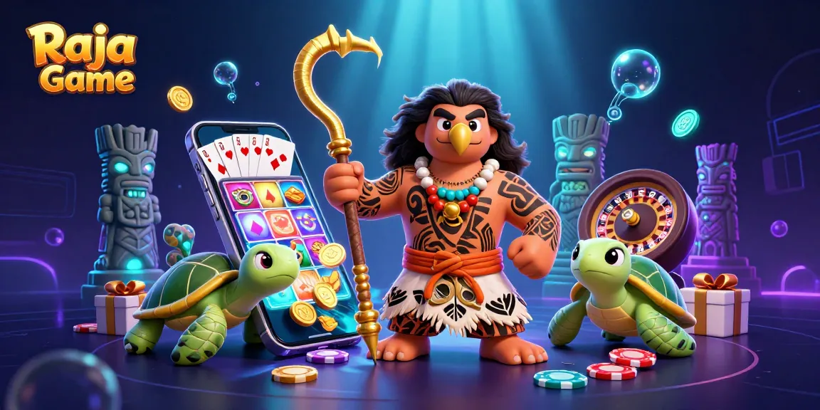 Win rewards instantly playing Raja Game with colorful slots and exciting gameplay elements scattered around.