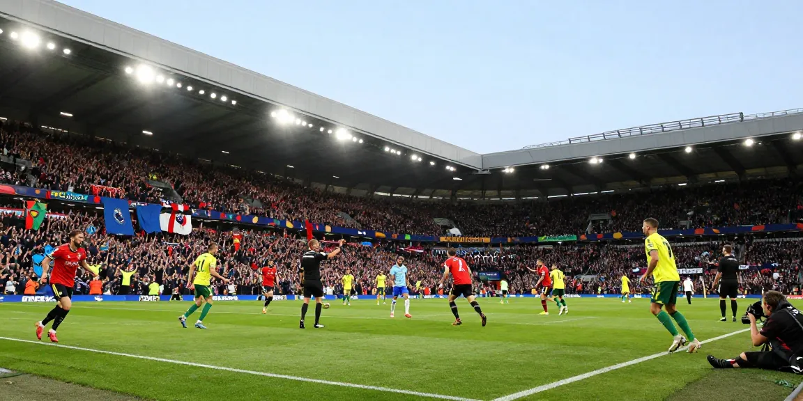 Fans cheering passionately for their team during a BK8 Premier League match.