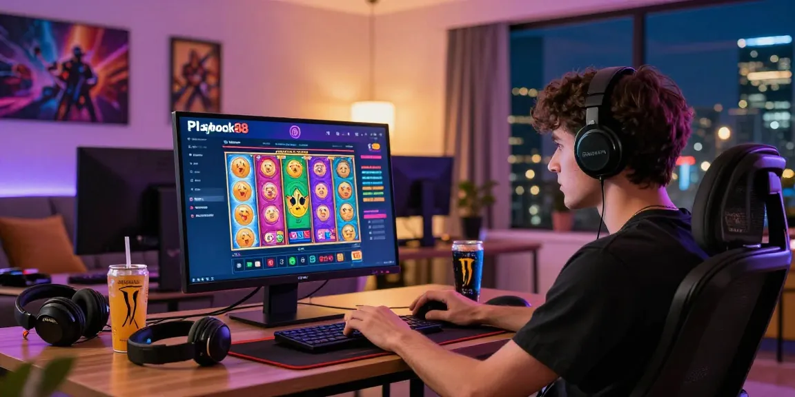 Engaging Playbook88 online gaming scene showcasing colorful slot games and a lively atmosphere.